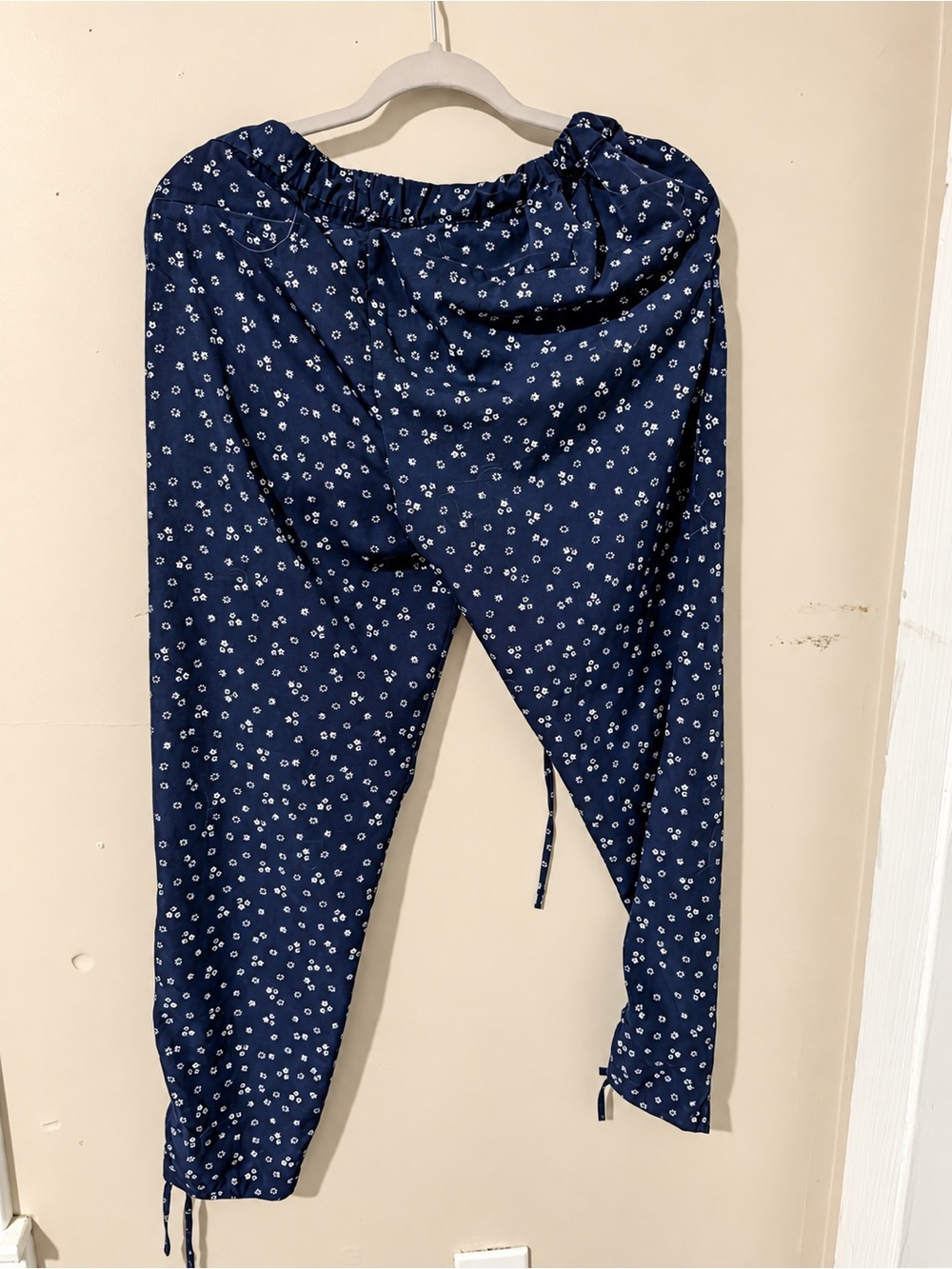 Michael Kors Navy Floral Drawstring Joggers for Women